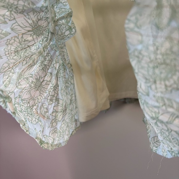 Tahari Girls Floral Metallic Striped Tiered Dress - Picture 9 of 12